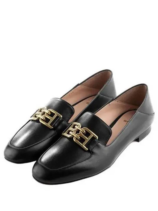 Ella Gold BB Logo Loafers WF1021 VT005 U901 Black - BALLY - BALAAN 2