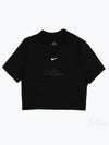 Sportswear Essentials Crop Short Sleeve T-Shirt Black - NIKE - BALAAN 2