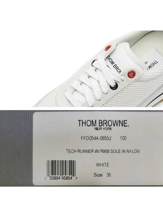 Thom Women Browne Nylon Tech Runner Low Top Sneakers Grey White - THOM BROWNE - BALAAN 7