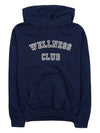 Wellness Club Hooded Sweatshirt WELLNESS CLUB FLOCKED HOODIE NAVY CREAM - SPORTY & RICH - BALAAN 1