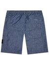 Men's Waffen Chambray Bermuda Denim Shorts Blue - STONE ISLAND - BALAAN 4