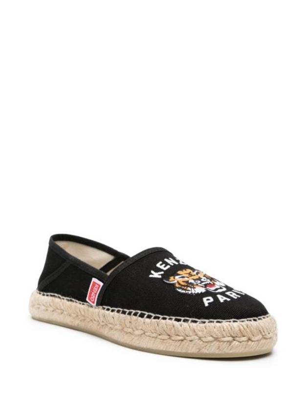 Tiger Canvas Espadrilles Black - KENZO - BALAAN 3