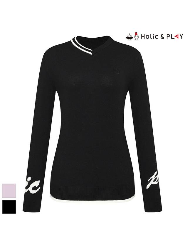 sleeve logo point V-neck sweaterHD1WSW001 - HOLIC&PLAY - BALAAN 3