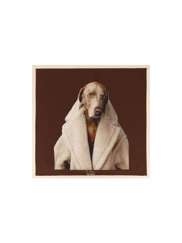 Kallet Teddy Dog Silk Muffler Brown - MAX MARA - BALAAN 1