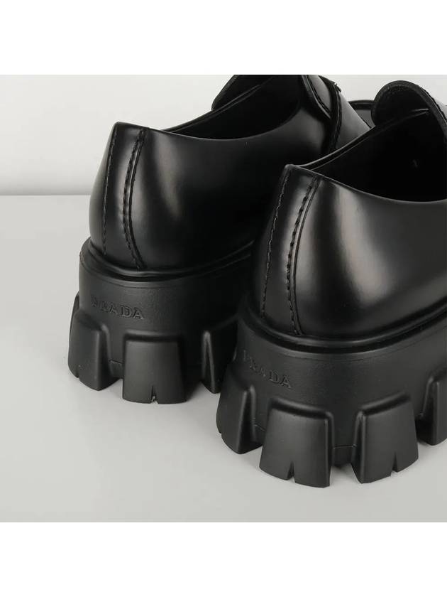 Monolith Brushed Leather Loafers Black - PRADA - BALAAN 5