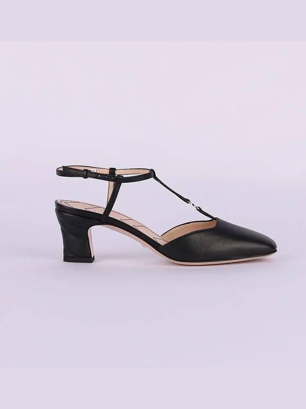 Petite GG Leather Slingback Heel Black - GUCCI - BALAAN 3