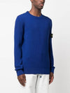 Crewneck Full Rib Wool Knit Top Blue - STONE ISLAND - BALAAN 5