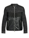 L Leopol Panelled Leather Jacket Black - DIESEL - BALAAN 2