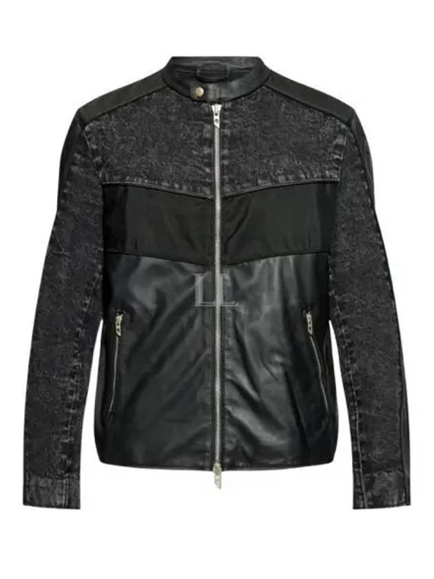 L Leopol Panelled Leather Jacket Black - DIESEL - BALAAN 2