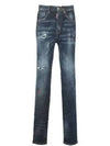 Logo Patch Tight Jeans Blue - DSQUARED2 - BALAAN 2