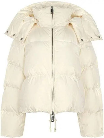 Ivory Beira Hooded Down Jacket 006 1208925 - MAX MARA - BALAAN 1