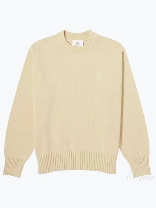 De Coeur Crewneck Knit Top Ivory - AMI - BALAAN 2