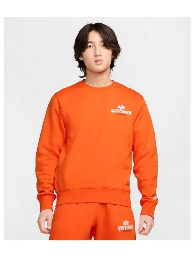 Sportswear Club Crew Neck M Safety Orange Photon Dust HJ2174 819 - NIKE - BALAAN 1