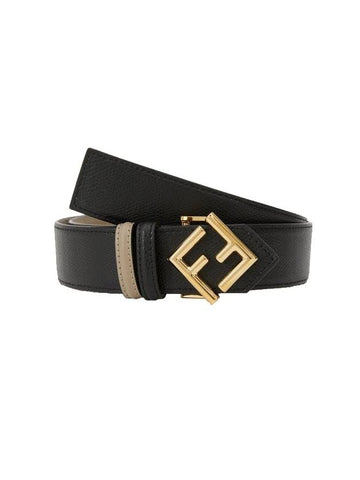 Reversible Leather Belt Black Dove Grey - FENDI - BALAAN 1