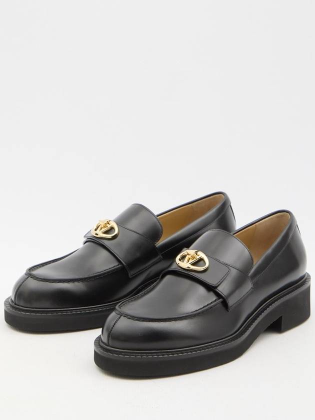 V Logo Locker Loafers Black - VALENTINO - BALAAN 3