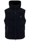 Zig-Zag Motif Front-Zip Hoodie Vest Black - MOOSE KNUCKLES - BALAAN 1