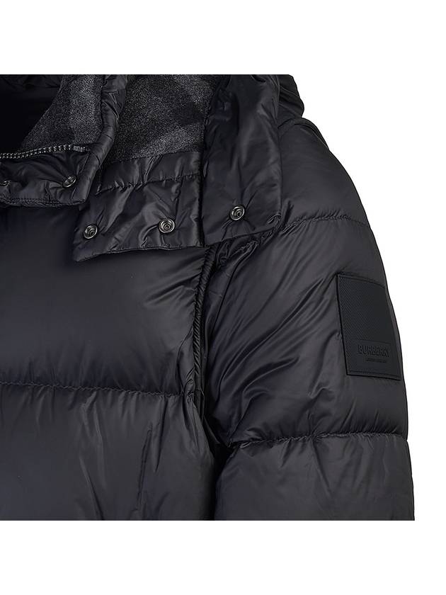 Logo Patch Hooded Down Padding Black - BURBERRY - BALAAN 9