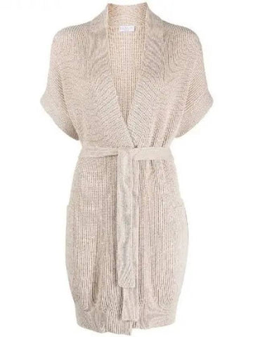 V neck belted long cardigan - BRUNELLO CUCINELLI - BALAAN 1