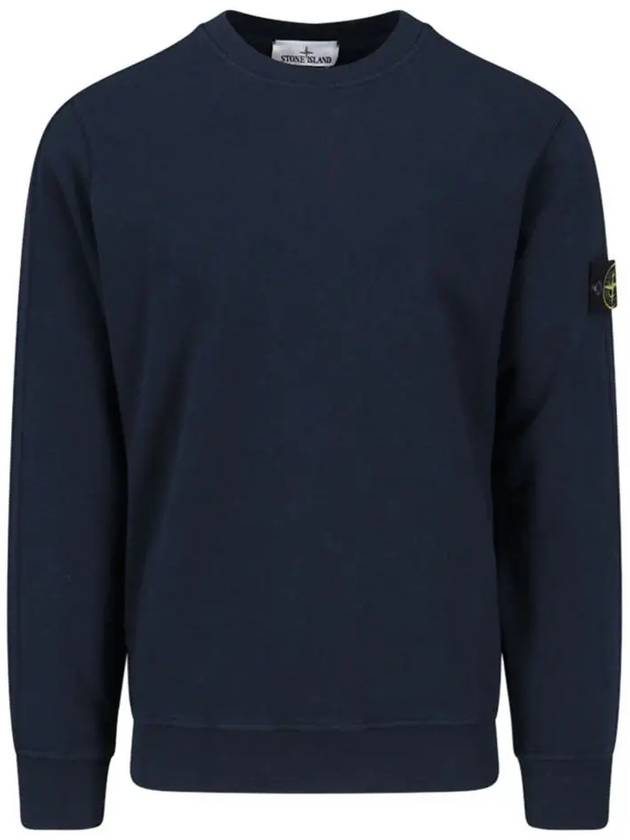 Cotton Crew Neck Sweatshirt Navy - STONE ISLAND - BALAAN 2