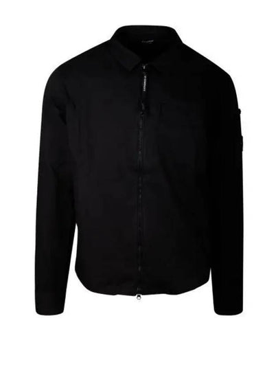 Gabardine Zip Up Long Sleeve Shirt Black - CP COMPANY - BALAAN 2