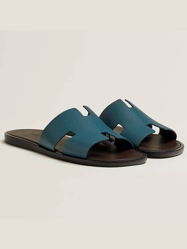 Izmir Sandals Slippers Blue Canar Maron Ebene - HERMES - BALAAN.