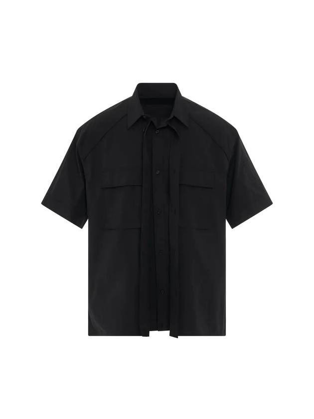 Men’s Layered Pocket Short Sleeve Shirt Black - JUUN.J - BALAAN 1