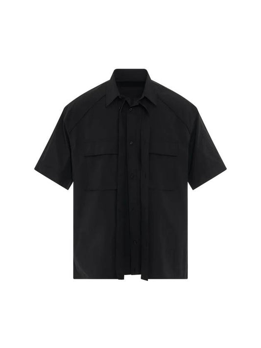 Men’s Layered Pocket Short Sleeve Shirt Black - JUUN.J - BALAAN.