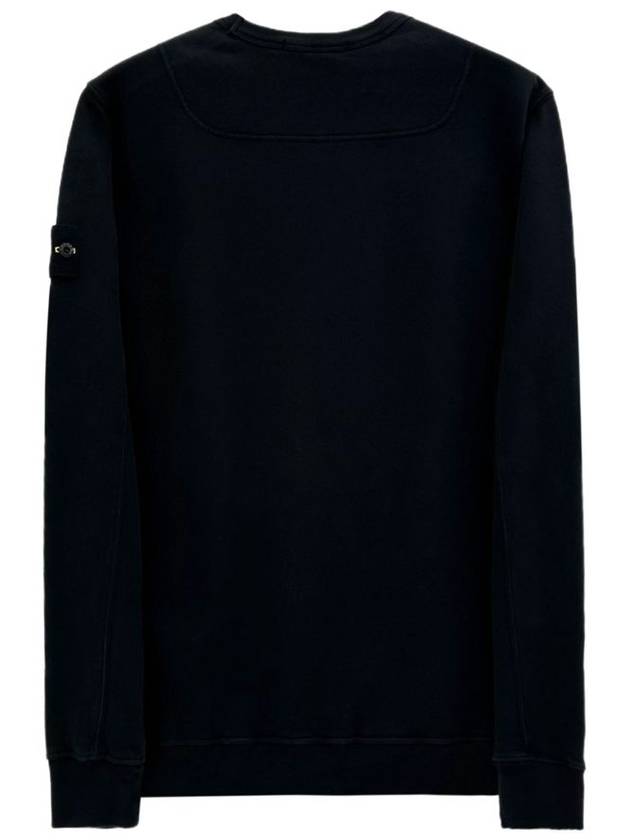 Brushed Cotton Fleece Garment Dyed Crewneck Sweatshirt Black - STONE ISLAND - BALAAN 3