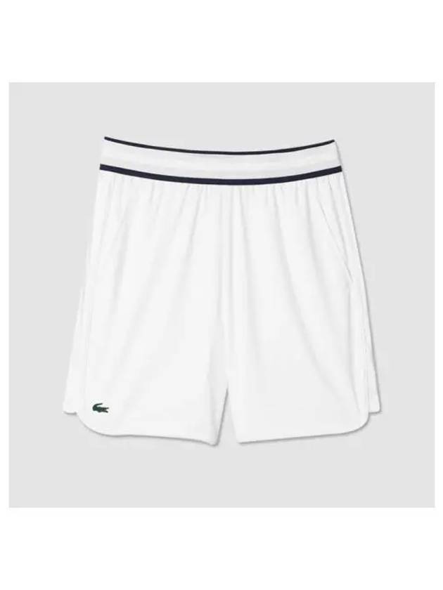 Stripe Embroidered Track Shorts White - LACOSTE - BALAAN 2