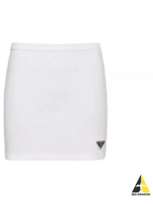 31127 S231 10Z0 F0009 Jersey Mini Skirt - PRADA - BALAAN 1