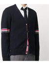 Milano Stitch Sprite Armband Cotton V-neck Cardigan Navy - THOM BROWNE - BALAAN 5