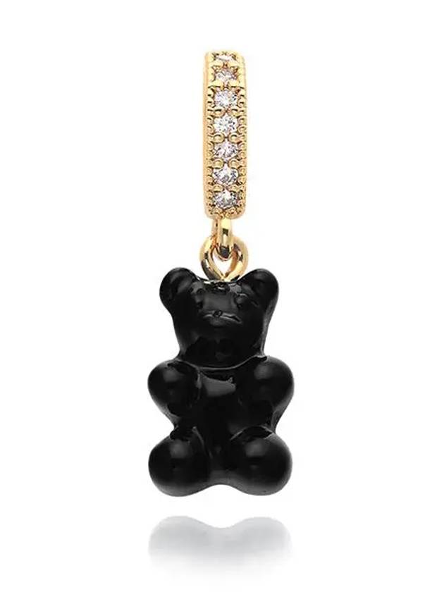 NOSTALGIA BEAR BLACK PAVE CONNECTOR Pendant Women Charm - CRYSTAL HAZE - BALAAN 3