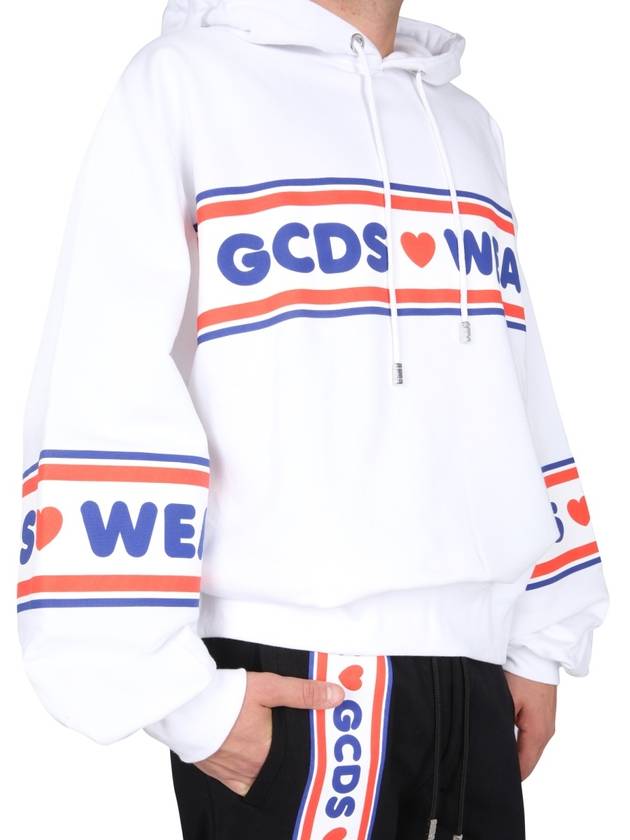 logo print striped hoodie CC94M02150501 - GCDS - BALAAN 4