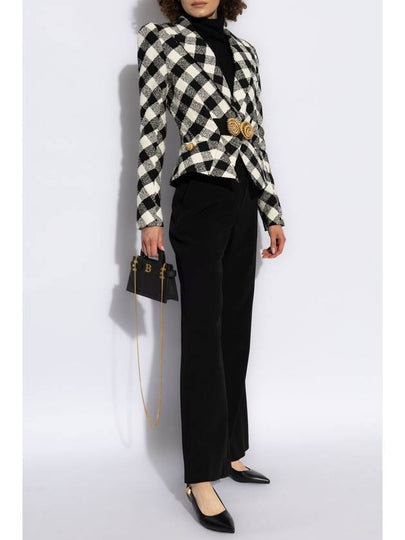 Balmain Blazer With Check Pattern, Women's, Black - BALMAIN - BALAAN 2