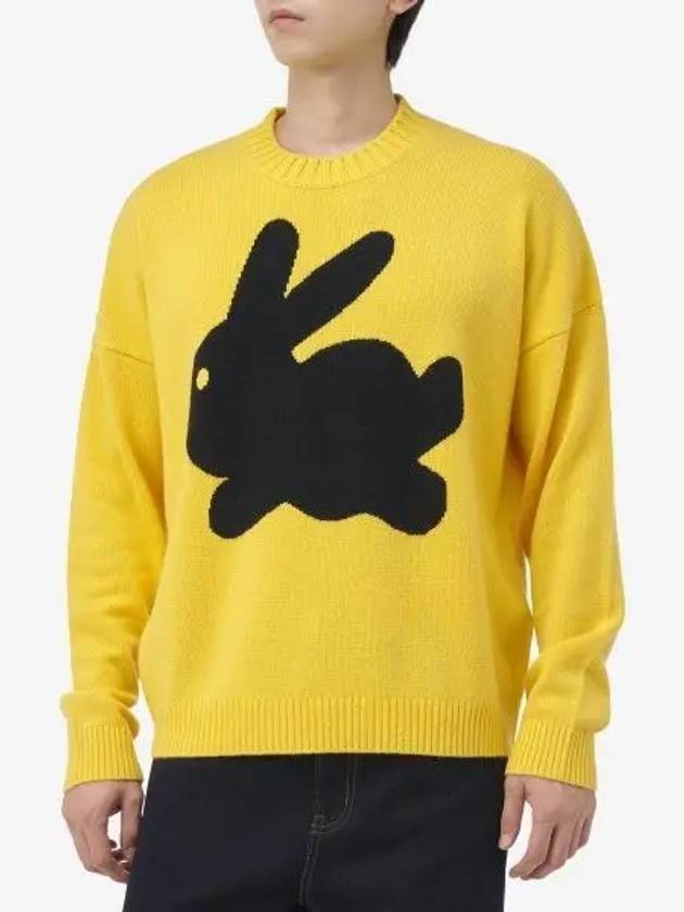 Bunny Print Wool Blend Knit Top Yellow - JW ANDERSON - BALAAN 2