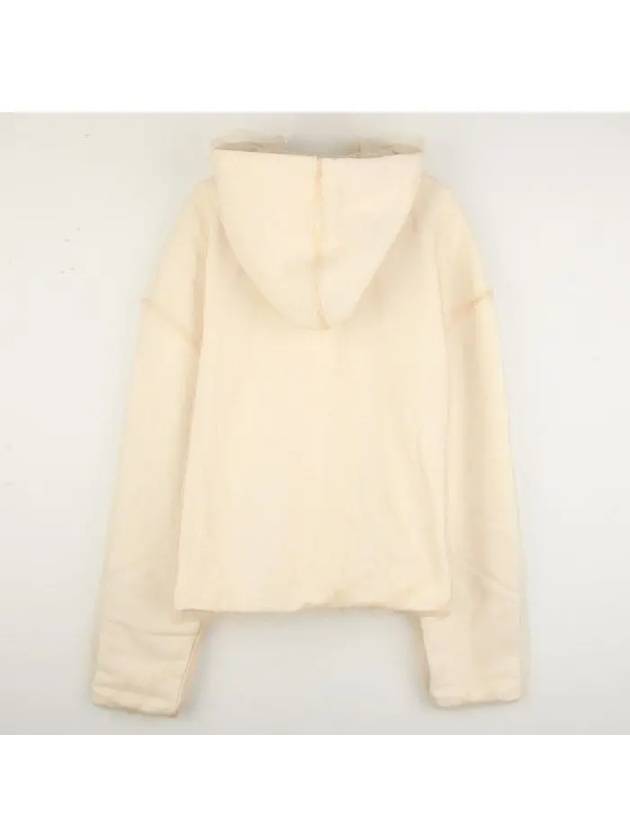 Crystal Heart Logo Hoodie Beige - AMI - BALAAN 4