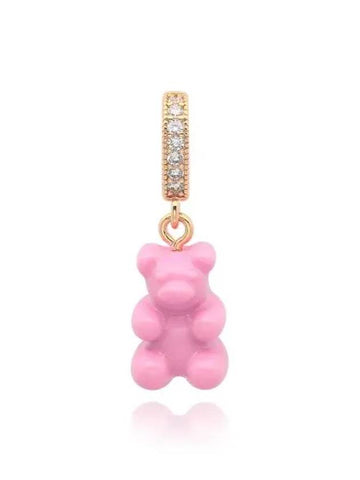 NOSTALGIA BEAR CANDY PINK PAVE CONNECTOR WOMEN'S CHARM - CRYSTAL HAZE - BALAAN 1