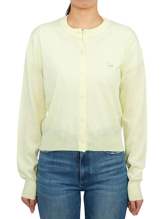 Baby Fox Patch Regular Cardigan Lemonade - MAISON KITSUNE - BALAAN 3