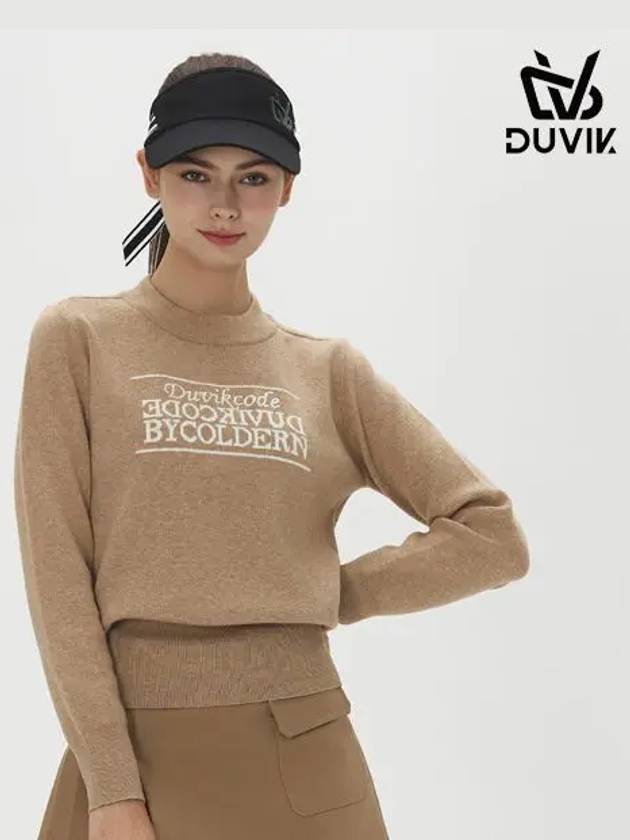 Women s logo lettering mock neck knit sweater DE3WSW262LB - DUVIK - BALAAN 2