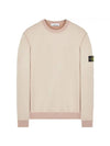 Men's Wappen Patch Round Cotton Nylon Fleece Sweatshirt Beige - STONE ISLAND - BALAAN 1