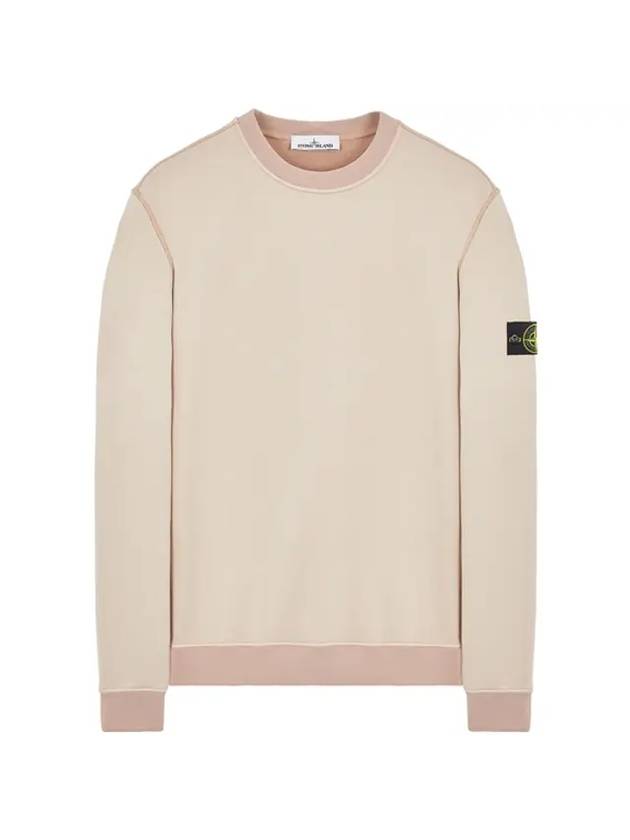 Men's Wappen Patch Round Cotton Nylon Fleece Sweatshirt Beige - STONE ISLAND - BALAAN 1