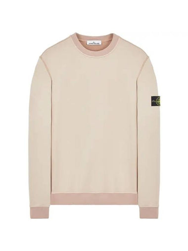 Men's Wappen Patch Round Cotton Nylon Fleece Sweatshirt Beige - STONE ISLAND - BALAAN 1