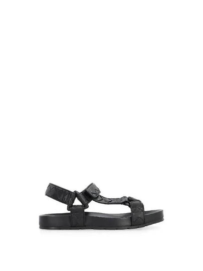 Trip Intrecciato Leather Sandals Black - BOTTEGA VENETA - BALAAN 2