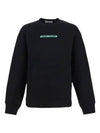 Logo Print Crew Neck Sweatshirt Black - STONE ISLAND - BALAAN 2