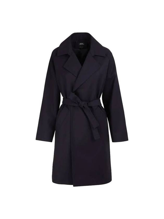 Double Breast Belt Single Coat Navy - A.P.C. - BALAAN 1