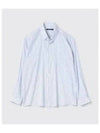 Cotton Pique Striped Long Sleeve Shirt Light Blue - LORO PIANA - BALAAN 2