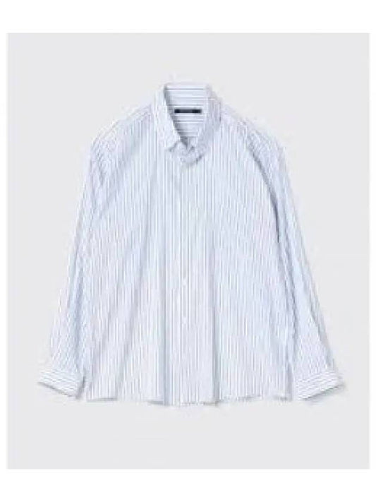 Cotton Pique Striped Long Sleeve Shirt Light Blue - LORO PIANA - BALAAN 2