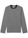 Fox Logo Stripe Long Sleeve T-Shirt White Black - MAISON KITSUNE - BALAAN 1