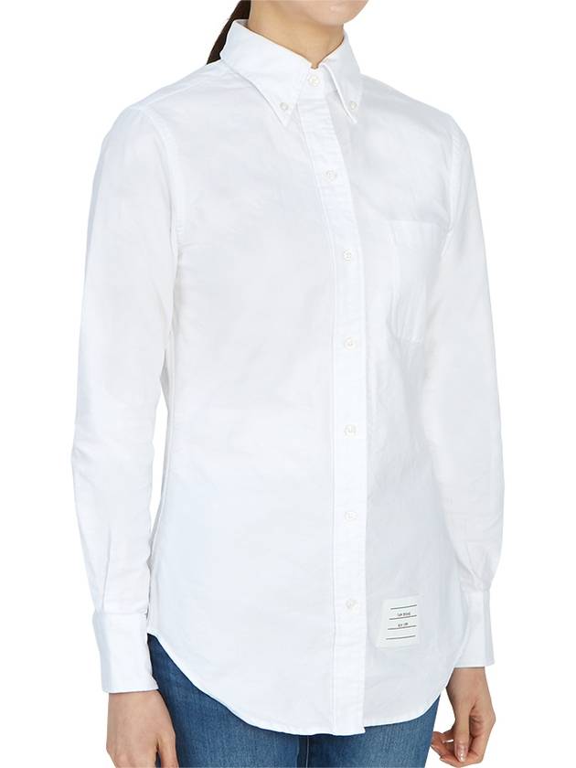 Women's Hidden Three Stripes Oxford Classic Shirt White - THOM BROWNE - BALAAN 5