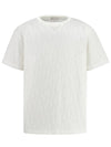 Men s T Shirt Oblique Casual Fit White Terry Cotton Jacquard - DIOR - BALAAN 6